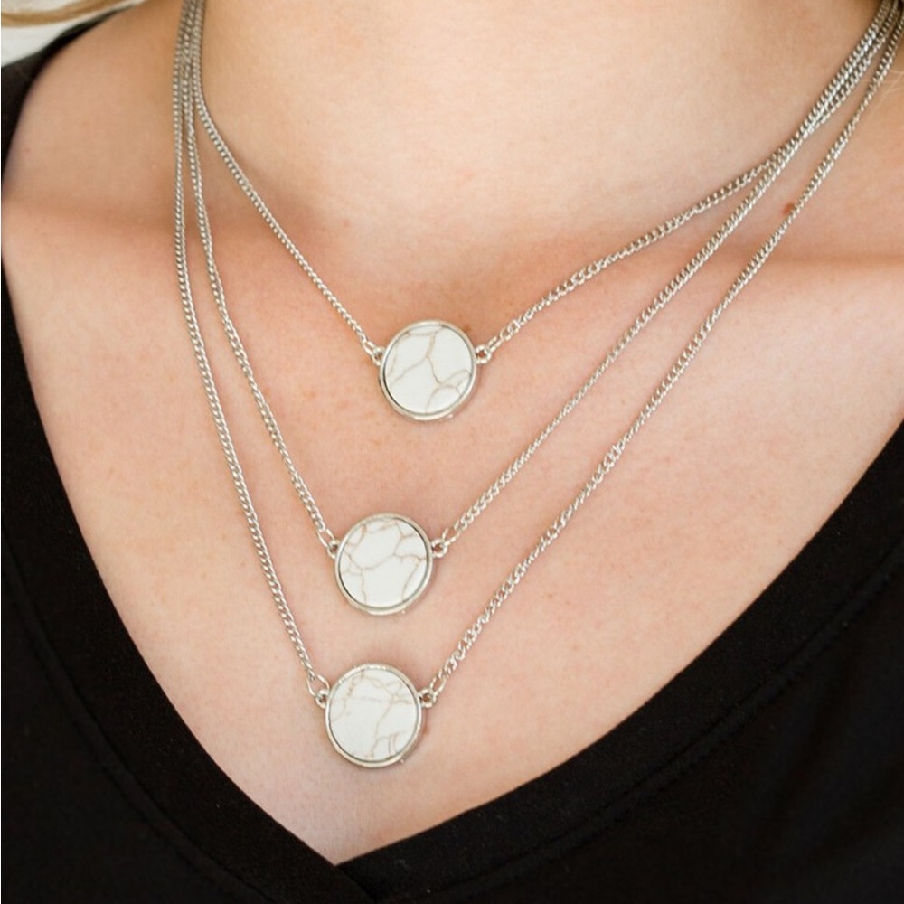 Elegant Silver Triple Layered Necklace